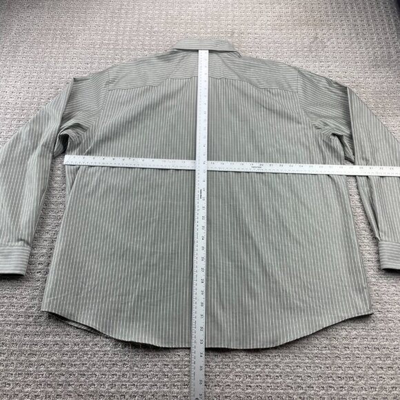 Vintage Eddie Bauer Shirt Men XXL Gray Stripes Wrinkle & Stain Resistant Classic - Picture 6 of 8